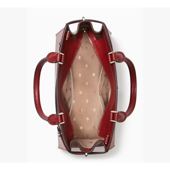 Kate Spade Staci Medium Satchel WKRU6951 Saffiano Leather In Red Curran - Picture 4 of 14